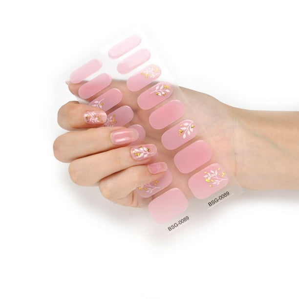 16Pcs Adhesive Full Wrap Gel Nail Art Sticker Waterproof Gel Nail Wrap