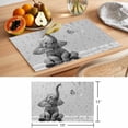 thumbnail image 6 of Modern Elephant Placemats Set of 12 Grey Modern Art Bathtub Place Mats Indoor Wipeable Table Mats Washable Cloth Dining Table Placemats for Kitchen Holiday Party Home Decor 13x19 Inch, 6 of 9
