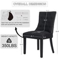 thumbnail image 2 of Set of 2 Upholstered Dining Chairs with Arms, Solid Wood Legs and Tufted Backrest, Black, 2 of 7