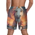 thumbnail image 2 of Lsque Mens Swim Trunks Starry Sky Cute Horse Pattern - Bathing Suit Compression Liner - Beach Swim Shorts Swimwear - (S-3XL) - Stretch Quick Dry -XX-Large, 2 of 9
