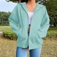 thumbnail image 2 of Fleece Thermal Sweatshirts for Womens Open-Front Full-Zip Hoodies Athletic Stretch Long Sleeve Cardigan Blouses Fall Fashion Outfits 2025 Y2K Fleece Teen Girls Clothes, 2 of 7