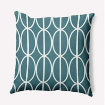 Simply Daisy 18" x 18" Ovals Go 'Round Decorative Throw Pillow, Mineral Blue (1 count)