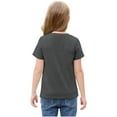 thumbnail image 6 of lcziwo Girls Boys Short Sleeve T Shirts Unisex Kids Summer Crewneck Tops Solid Casual Loose Fit Basic Tees Dark Gray 7 Years, 6 of 9