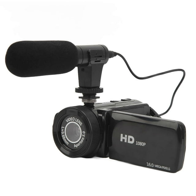 Video Camera Vlogging Camera Recorder FHD 1080P 16.0MP 2.4' Screen 270 Degree Rotation 16X Digital Zoom Camcorder with Microphone