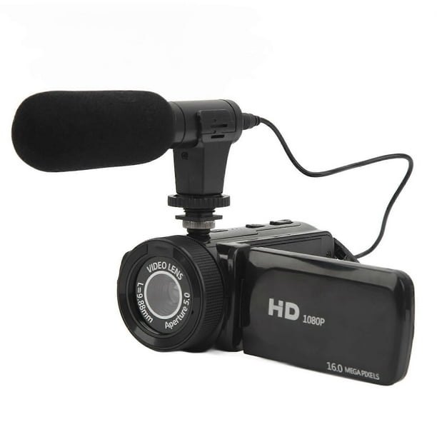 Video Camera Vlogging Camera Recorder FHD 1080P 16.0MP 2.4' Screen 270 Degree Rotation 16X Digital Zoom Camcorder with Microphone
