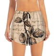 thumbnail image 2 of Balery Vintage Rose Botanical Art Pantalones cortos deportivos para mujer con forro y dos bolsillos, elásticos, para entrenamiento, gimnasio, yoga-Small, 2 of 7