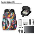 17" School Backpack for Girls Boys Abstract Jazz Instrumental Travel