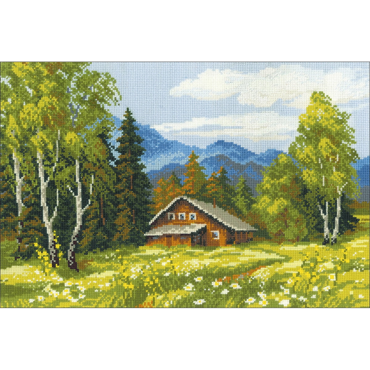 Swiss Chalet Counted Cross Stitch Kit 15"X10.5" 14 Count 499993818219