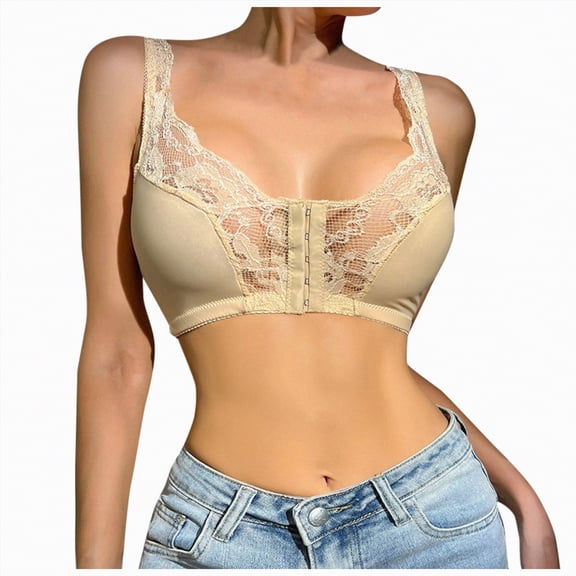 Kpoplk Jelly Racerback Bras for Women Wireless Push Up Bra Seamless Supportive Full Coverage Convertible T-Shirt Bralettes Size XXXXL,Beige