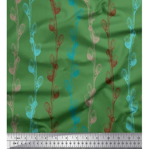 Soimoi Viscose Chiffon Fabric Clover Flower Print Sewing Fabric Yard 42 Inch Wide