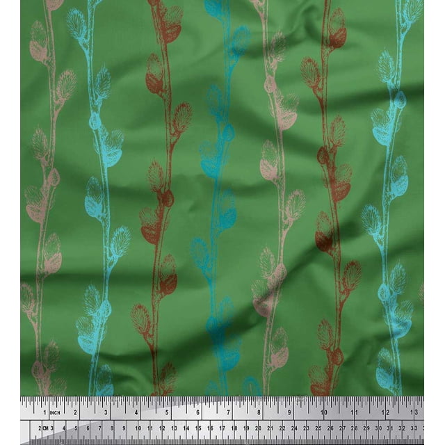 Soimoi Poly Georgette Fabric Clover Flower Fabric Prints By Yard 42 Inch Wide