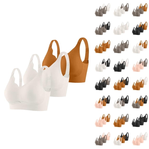 Sports Bras for Women 3 Pack Comfortable Seamless High Support Bralettes Workout Exercise Gym Bra
