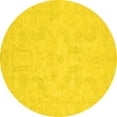 thumbnail image 1 of Ahgly Company Indoor Round Oriental Yellow Modern Area Rugs, 5' Round, 1 of 4