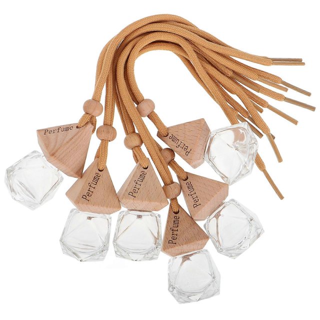 Hanging Diffuser Bottles Empty Glass Car Perfume Bottles for Aromatherapy Essential Oils Air Freshener for Car Home Office Decor