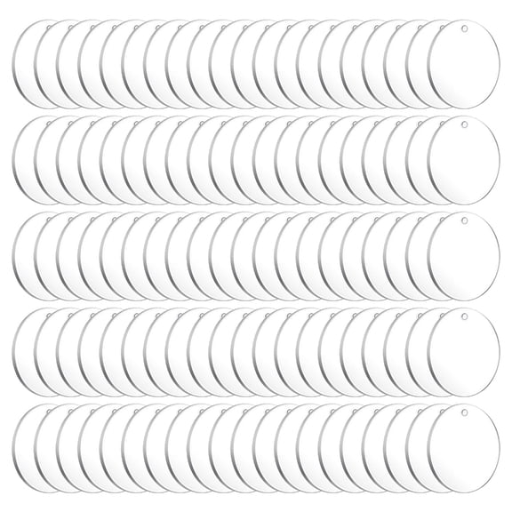 Oasiva Acrylic Keychain Blanks 50Pcs/100Pcs Round Shape Keychain Blanks Bulk for DIY Keychain Crafting and Vinyl Projects