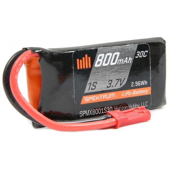 Spektrum Accessories 1S 3.7V 800mAh 30C Li-Po Battery JST-RCY SPMX8001S30 Airplane Batteries