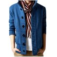thumbnail image 2 of Awdenio Men's Casual Solid Color Single Breasted Long Sleeved Cardigan Jacket Sweater, 2 of 4