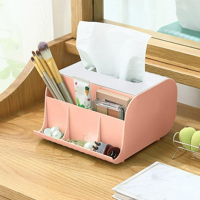 Feltree Desktop Tissue Box with Multiple Colors to Choose From Multi-functional Living Room Office Storage Small Items Simples Plastic Tissue Box