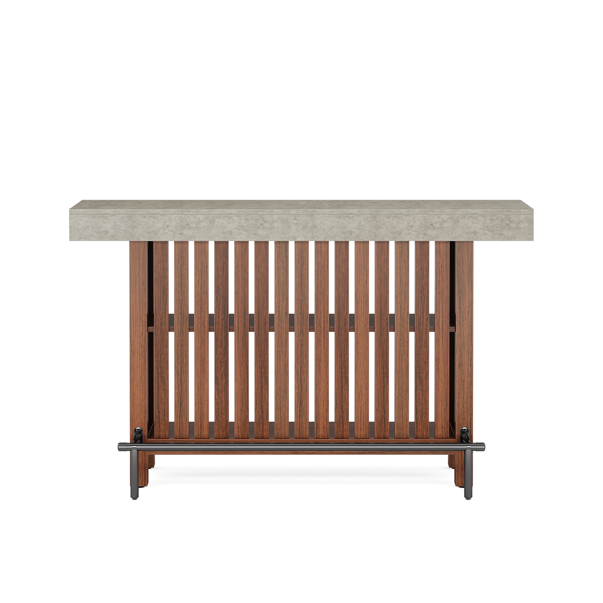MAYEERTY Sturdy Bar Table Thick Panels Adjustable Foot Pads Secure Storage Design