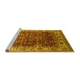 thumbnail image 2 of Ahgly Company Machine Washable Indoor Round Oriental Yellow Industrial Area Rugs, 4' Round, 2 of 4
