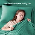 thumbnail image 6 of Sleep Zone Jersey Knit Sheet Set, Teal Queen, 4 Pieces, 14 Inch Deep Pocket Bedding, 6 of 10