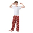thumbnail image 3 of Wobogo Red Rugby Long Pajama Pants Bottoms Soft Sleepwear with Pockets, 3 of 9