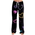 thumbnail image 4 of Pajama Pants Women Plush Fluffy Cozy Pj Bottoms Cute Heart Print Lounge Bottoms Winter Warm Fleece Sleepwear L, 4 of 5