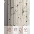 thumbnail image 6 of Sparrow Sheer Curtains 84 Inch Length 2 Panels Set Window Treatments, Spring Birds on The Branches Retro Country Beige Rod Pocket Semi Curtains for Living Room/Bedroom/Kitchen Décor, 104"W x 84"L, 6 of 7