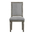 thumbnail image 3 of Weston Home Amadell Rectangular Linen and Wood Dining Chairs, Set of 2, Grey Linen, Antique Grey Oak Finish, 3 of 6