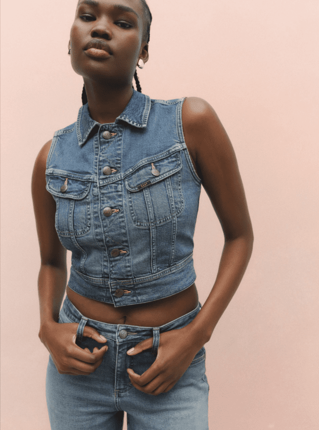 Lee® Women's Heritage Cropped Rider Denim Vest, Sizes XS-XXL