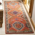 thumbnail image 3 of SAFAVIEH Heritage Vithya Geometric Wool Runner Rug, Rust/Navy, 2'3" x 8', 3 of 10