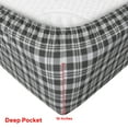 thumbnail image 4 of Sleepdown 100% Cotton Flannel Sheets King Size Bed Sheets Set with Deep Pockets, Brushed Flannel with Elastic Fitted Sheet Set, Soft & Cozy Sheets - 4 Piece Bedding and Pillowcase set - Grey Plaid, 4 of 6