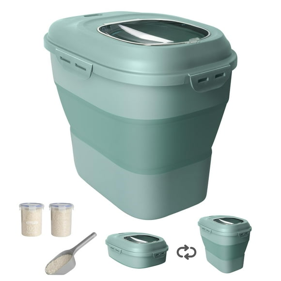 Recipiente de almacenamiento de alimentos DDMOMMY Rice de 20 a 50 libras con rueda