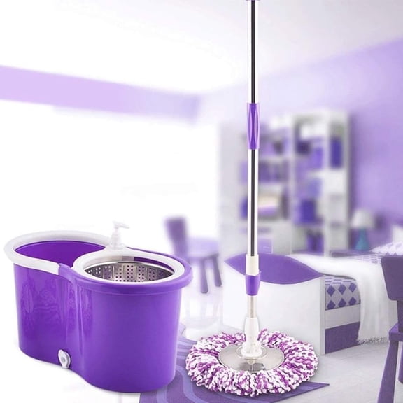 Spin Mop and Bucket Set with Wringer – 360° Rotating Microfiber Mop for Floor Cleaning, Easy Self-Wringing System with Extendable Handle, Hands-Free Household Cleaning for Hardwood, Tile & Laminate