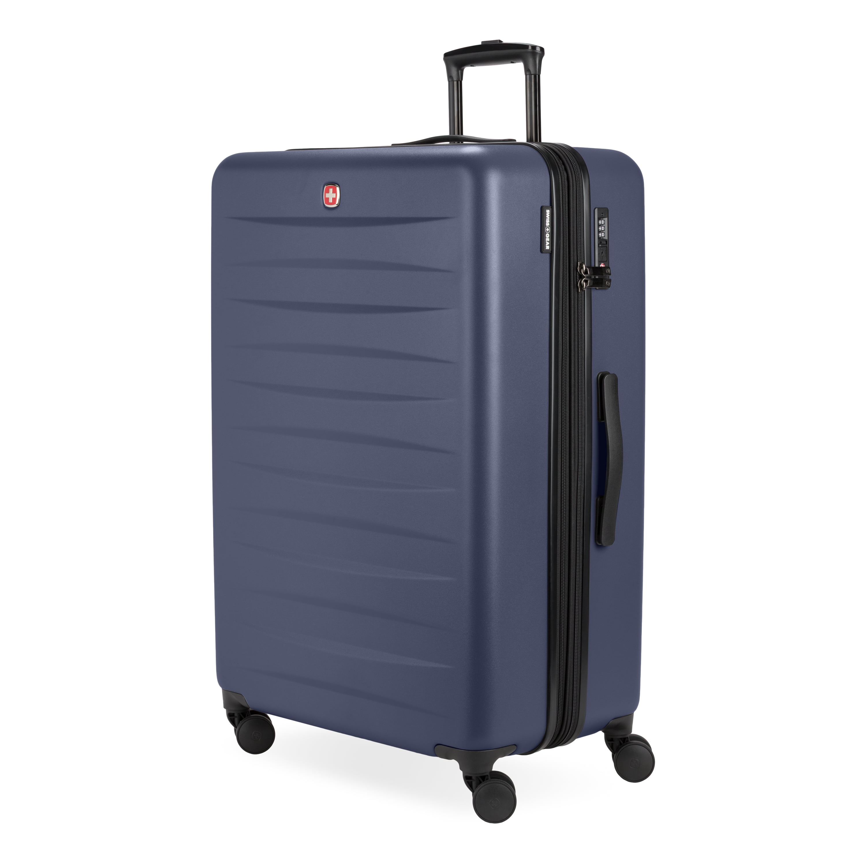 SWISSGEAR Stride Hardside Large Checked Spinner, Navy Blue
