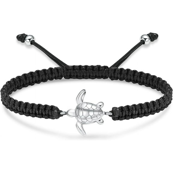 Manmade Braided Cremation Jewelry Sea Turtle Urn Bracelet for Ashes Memorial Urn Bangle for Women Men