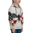 thumbnail image 3 of Sikiie American Flag Butterfly Wall Youth Hoodie Sweatshirt Pullover Hooded Classic Casual Essentials Hoodiefor Boys Girls Kids -Large, 3 of 6