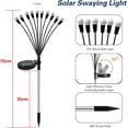 thumbnail image 4 of 2PC Outdoor Stake Solar lights, 8 LED Waterproof Swaying Firefly Lights, Solar Power Decorative Lights for Yard Lawn, Path, Flower Bed, Patio(Warm White), 4 of 7