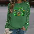 thumbnail image 4 of Happy St Patricks Day Shirt Women Dog Paw Print Sweatshirt Long Sleeve Crewneck Pullover St Patrick's Day Shamrock Graphic Shirts, 4 of 5