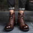 thumbnail image 2 of Men's Ankle Boots Hiking Boots Chelsea Boots Breathable Leather Lightweight Black Brown Boots, 2 of 6
