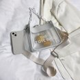 thumbnail image 4 of Bolso bandolera para mujer Cadena con estampado de letras Bolso de hombro transparente de PVC (Beige, 4 of 8