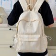 thumbnail image 6 of Stripe School Backpack, Bowknot Embroidery Bag with Drawstring Side Pockets, Lightweight Breathable Bookbag for College Travel (Yellow), 6 of 6