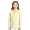 thumbnail image 7 of Girls Long Sleeve Collar Pique Polo Shirts Kids School Uniform Daily Tops Purple 160, 7 of 7