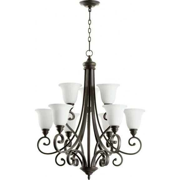 Quorum Lighting - Nine Light Chandelier - Bryant - 9 Light 2-Tier Chandelier in