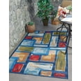 thumbnail image 3 of Unique Loom Outdoor Modern Collection Area Rug - Cubed (10' x 12' 2" Rectangle Multi/Blue), 3 of 11