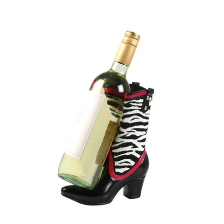 Zebra Wine Bottle - CowGirl Boot Wine Bottle Holder in Zebra Print By Wild Eye