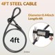 thumbnail image 4 of Candado en U para bicicleta ROCKBROS de alta resistencia con cable de 1,2 m y llaves, 4 of 7