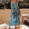 thumbnail image 3 of Retro Country Oil Painting Sleeveless Suspender Dress Summer Fashion Casual Long Dress, 3 of 9