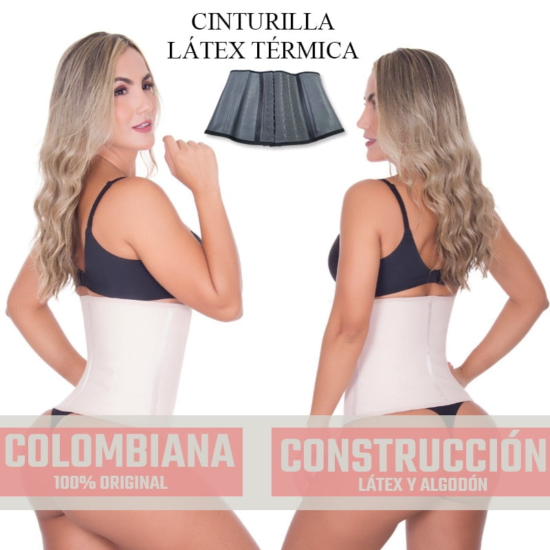Colombian Faja Thermal Latex Waist Cincher - 360° Tummy Shaping Technology - 3 Rows of Hooks Custom Fit - Open Bust & Strapless - Ultra-Firm Compression. - Walmart.com