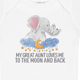 thumbnail image 4 of Inktastic My Great Aunt Loves Me to the Moon and Back Elephants Boys or Girls Baby Bodysuit, 4 of 5